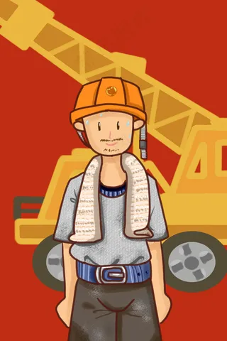 劳动节劳动最光荣工人起重机人物