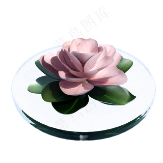 立体粉色荷花png图