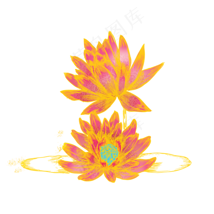 流光溢彩荷花设计可商用元素(2000X2000(DPI:150))psd模版下载