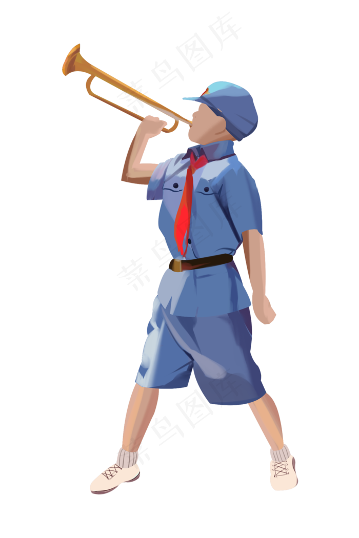 军事嘹亮的军号插画
