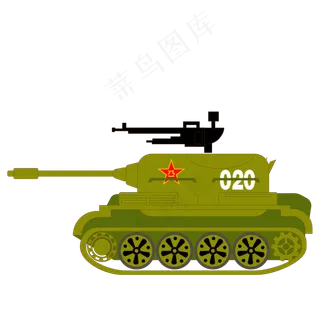 卡通绿色的坦克