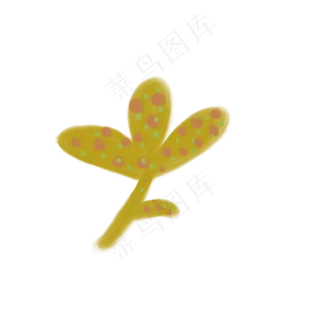 一朵黄色的小花免抠插图