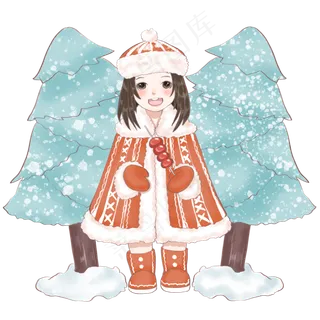 手拿糖葫芦的小女孩,免抠元素