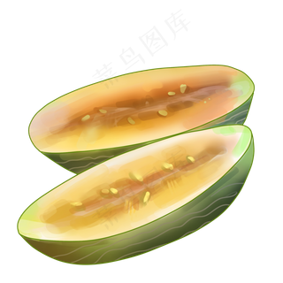 卡通节气食物小暑大暑