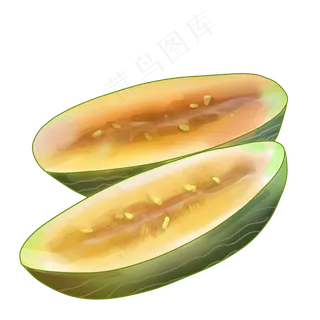 卡通节气食物小暑大暑