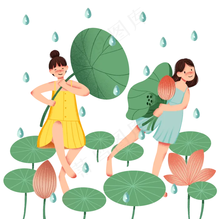 处暑荷叶下雨(2000X2000(DPI:300))psd模版下载