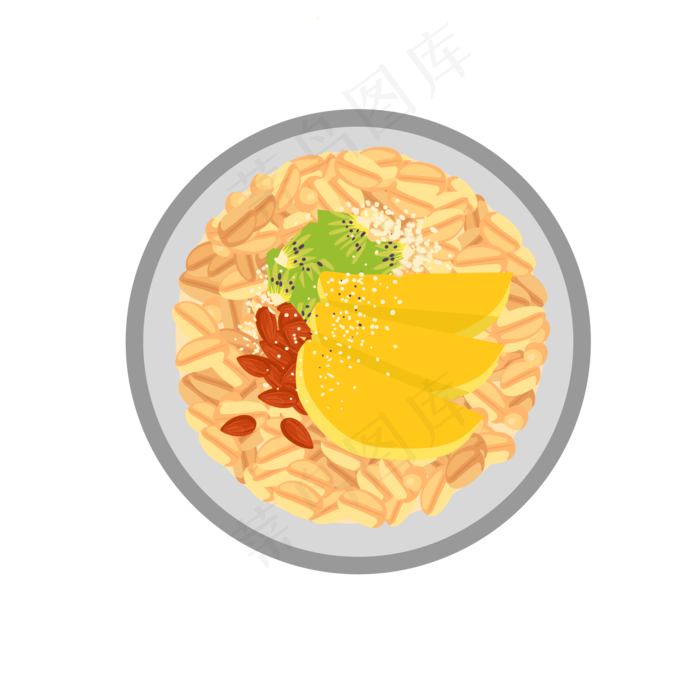 水果燕麦片矢量插画PNG