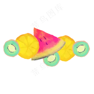 夏季水彩水果组合装饰矢量