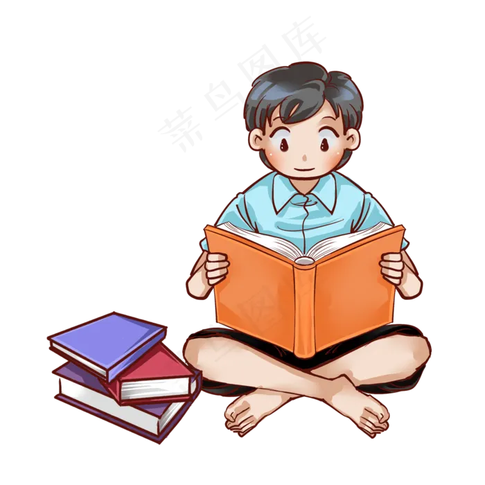 学生努力读书看书,免抠元素(2000*2000px 300 dpi )psd模版下载