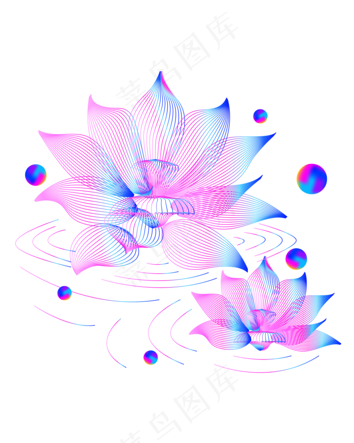 蓝色渐变线条(2000X2000(DPI:300))ai矢量模版下载