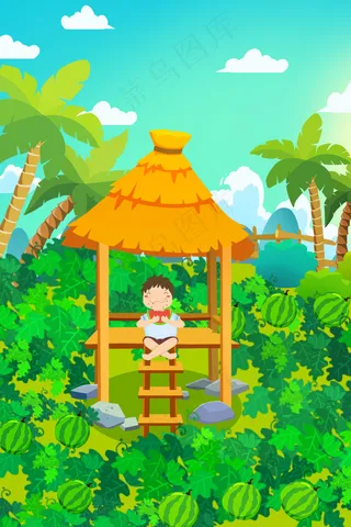 二十四节气小暑夏季绿色吃西瓜