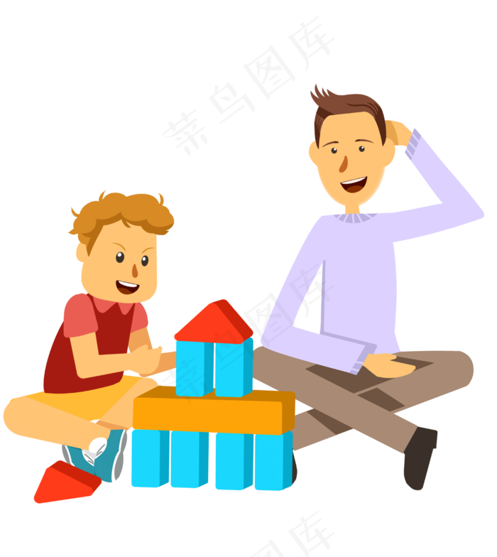 搭积木父子