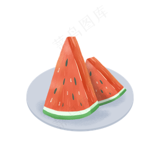 两块切开的西瓜