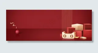红色时尚口红促销淘宝banner