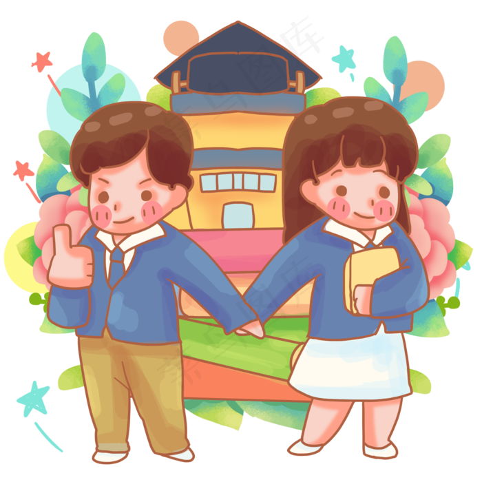 手拉手上学校(2000X2000(DPI:300))psd模版下载