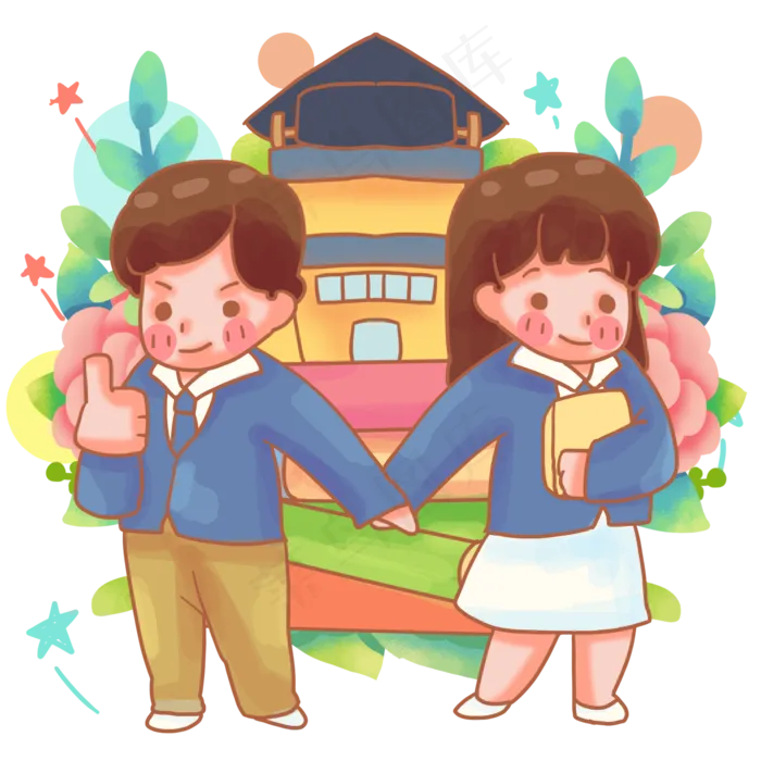 手拉手上学校(2000X2000(DPI:300))psd模版下载