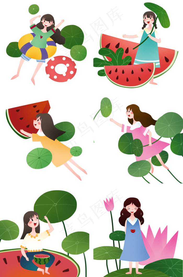 立夏人物合集插画