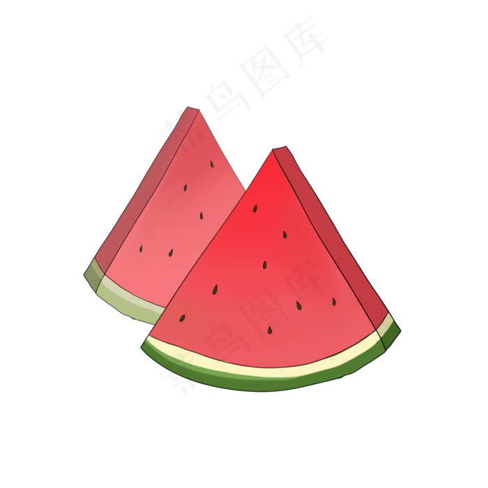 水彩手绘水果西瓜系列