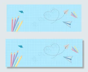卡通底纹教育banner