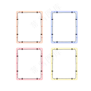 618边框霓虹灯图标装饰