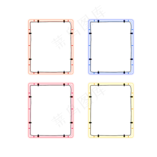 618边框霓虹灯图标装饰