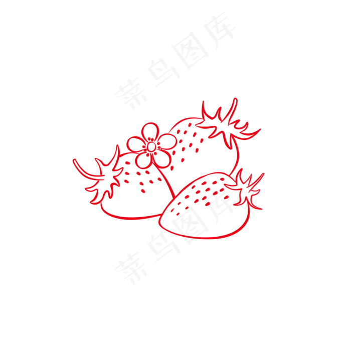 红色草莓(2000*2000px 72 dpi )psd模版下载