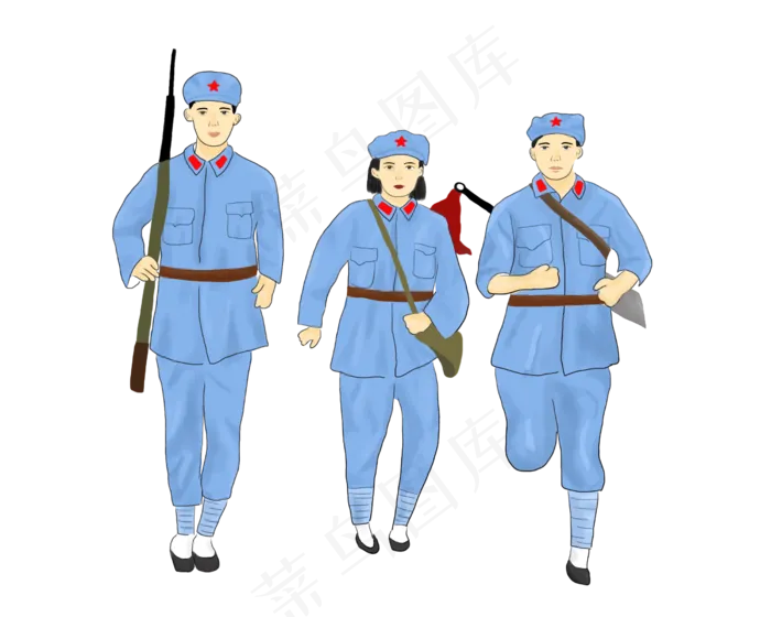 党建节建军节红军PNG(2500X2000(DPI:150))psd模版下载