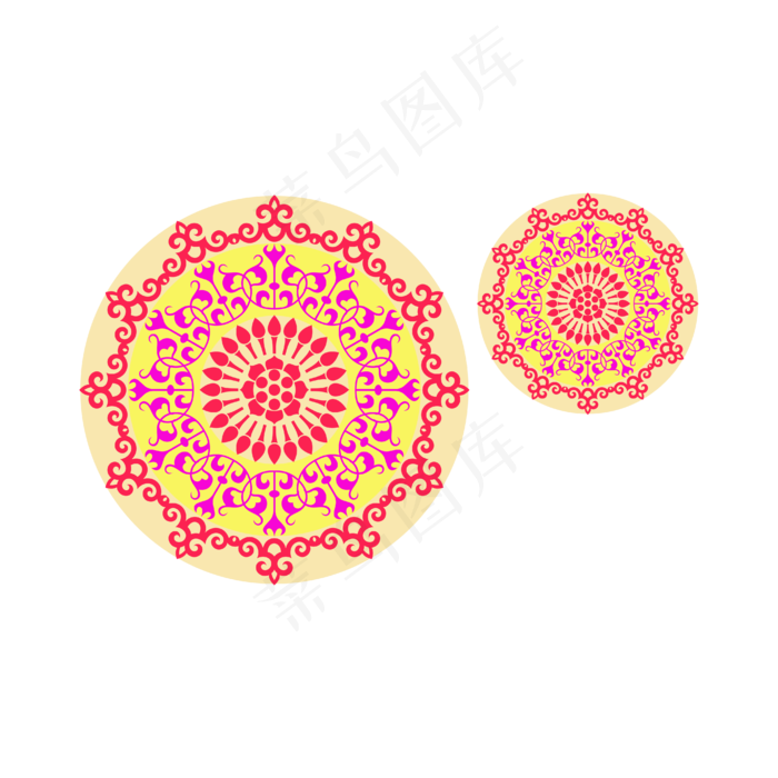 矢量花色红色花纹