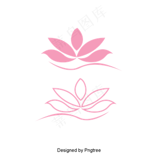 卡通手绘简单莲花图案