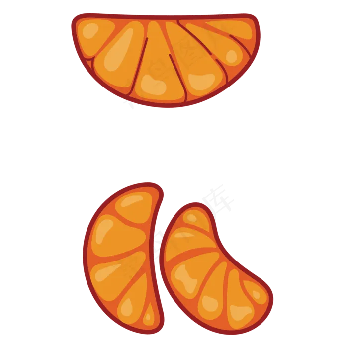 水果橘子瓣造型元素(2000X2000(DPI:300))ai矢量模版下载