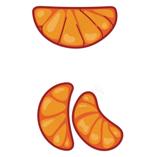 水果橘子瓣造型元素