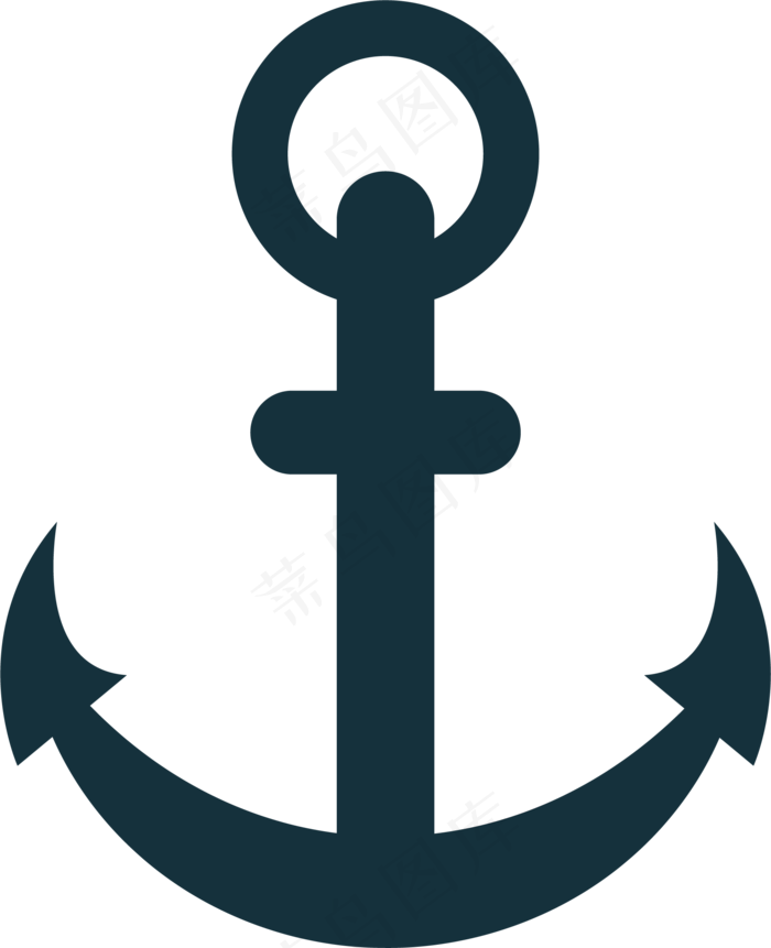 卡通蓝色夏日船锚矢量素材,免抠元素