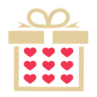 情人节爱心卡通礼盒矢量图案
