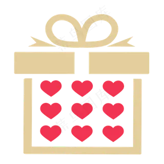 情人节爱心卡通礼盒矢量图案