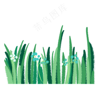 文艺清新简约的绿色草丛免扣