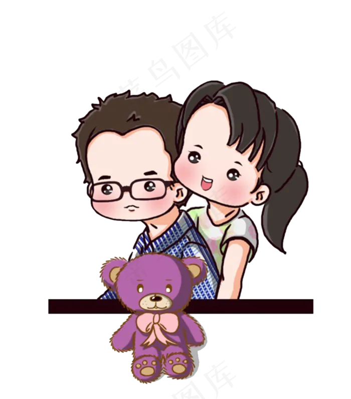 情人节七夕小熊情侣(833*947px 300 dpi )psd模版下载