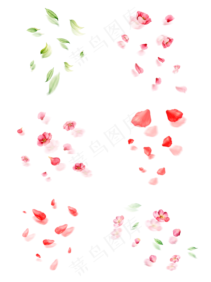 植物叶子花瓣漂浮气氛免抠图案套