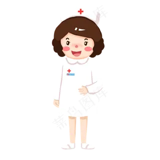 卡通扁平医生女护士