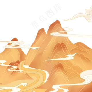 国潮风金色山水