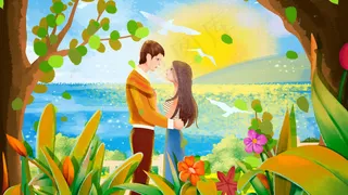 七夕乞巧节绿色约会