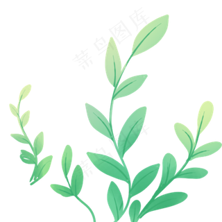 卡通春天绿叶下载