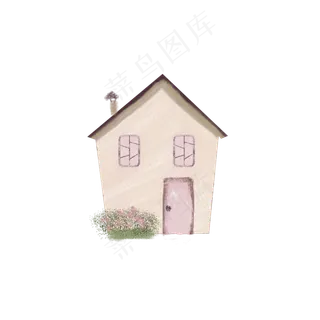 手绘粉色小房子PNG素材 手绘粉色小房子PNG素材