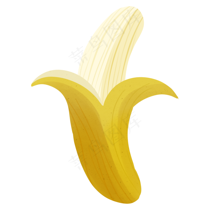 剥皮的水果香蕉站立一(2000X2000(DPI:300))psd模版下载