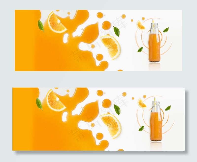 夏季大暑促销新品橙汁背景海报