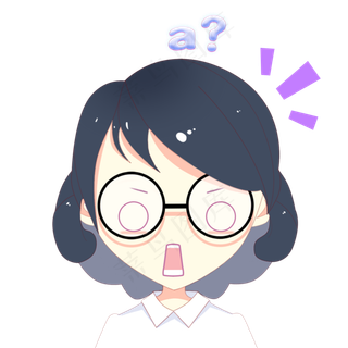 带眼镜可爱的白领表情包惊讶