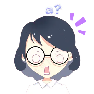 带眼镜可爱的白领表情包惊讶