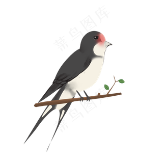 春季仿真类燕子站树枝