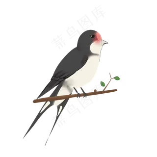 春季仿真类燕子站树枝