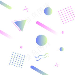 渐变双十一几何图形,免抠元素