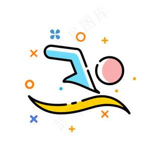 MBE风格体育图标游泳运动,免抠元素
